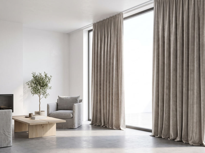 Welke kleur velours gordijnen past bij een moderne woonkamer?