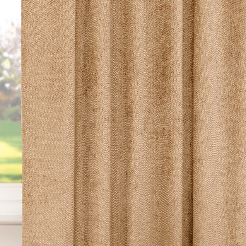 Champagne Overgordijn - 216 x 253,5 cm - Wave 8 cm | Pre-Loved