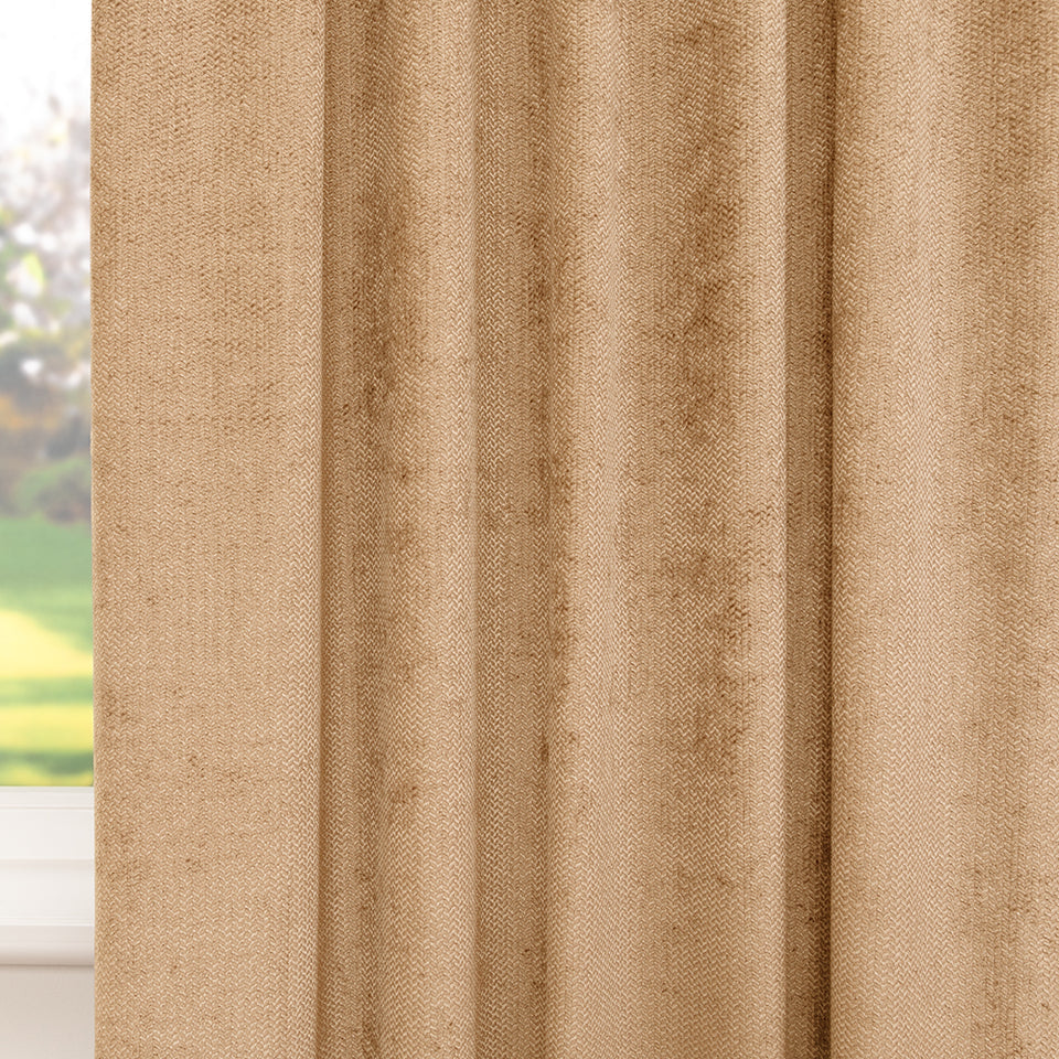 Champagne Overgordijn - 216 x 253,5 cm - Wave 8 cm | Pre-Loved