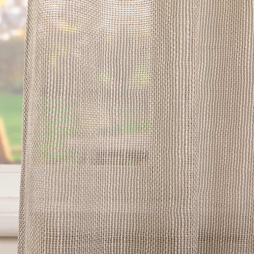 Koffiebruin Transparant Gordijn - 541 x 259,5 cm - Wave 8 cm | Pre-Loved