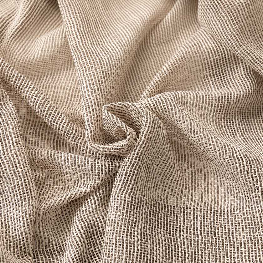 Koffiebruin Transparant Gordijn - 541 x 259,5 cm - Wave 8 cm | Pre-Loved