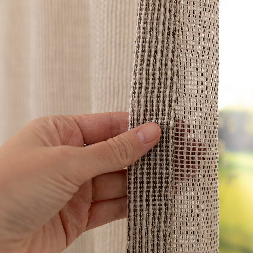 Koffiebruin Transparant Gordijn - 541 x 259,5 cm - Wave 8 cm | Pre-Loved