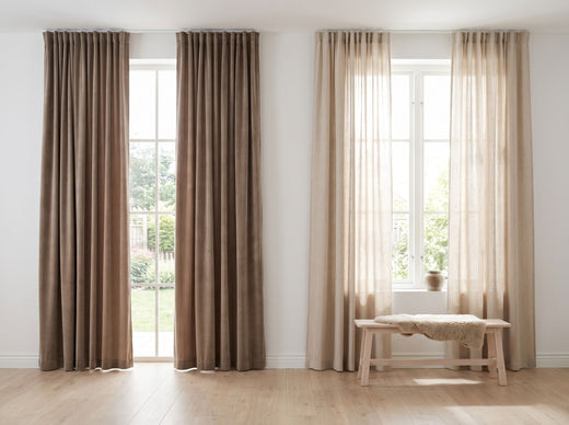 Gordijn Nox - Donker Taupe in huiskamer