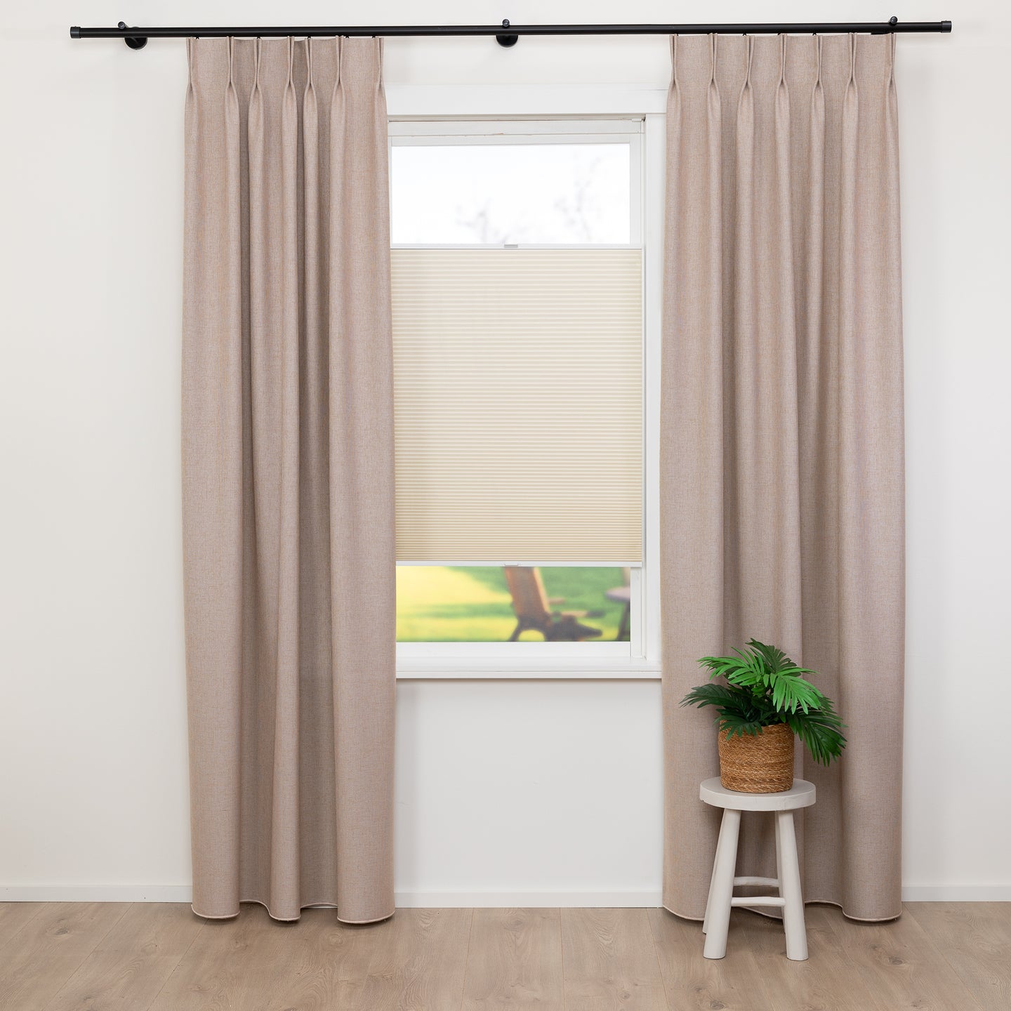 Honingraat Plisségordijn Melia - Champagne