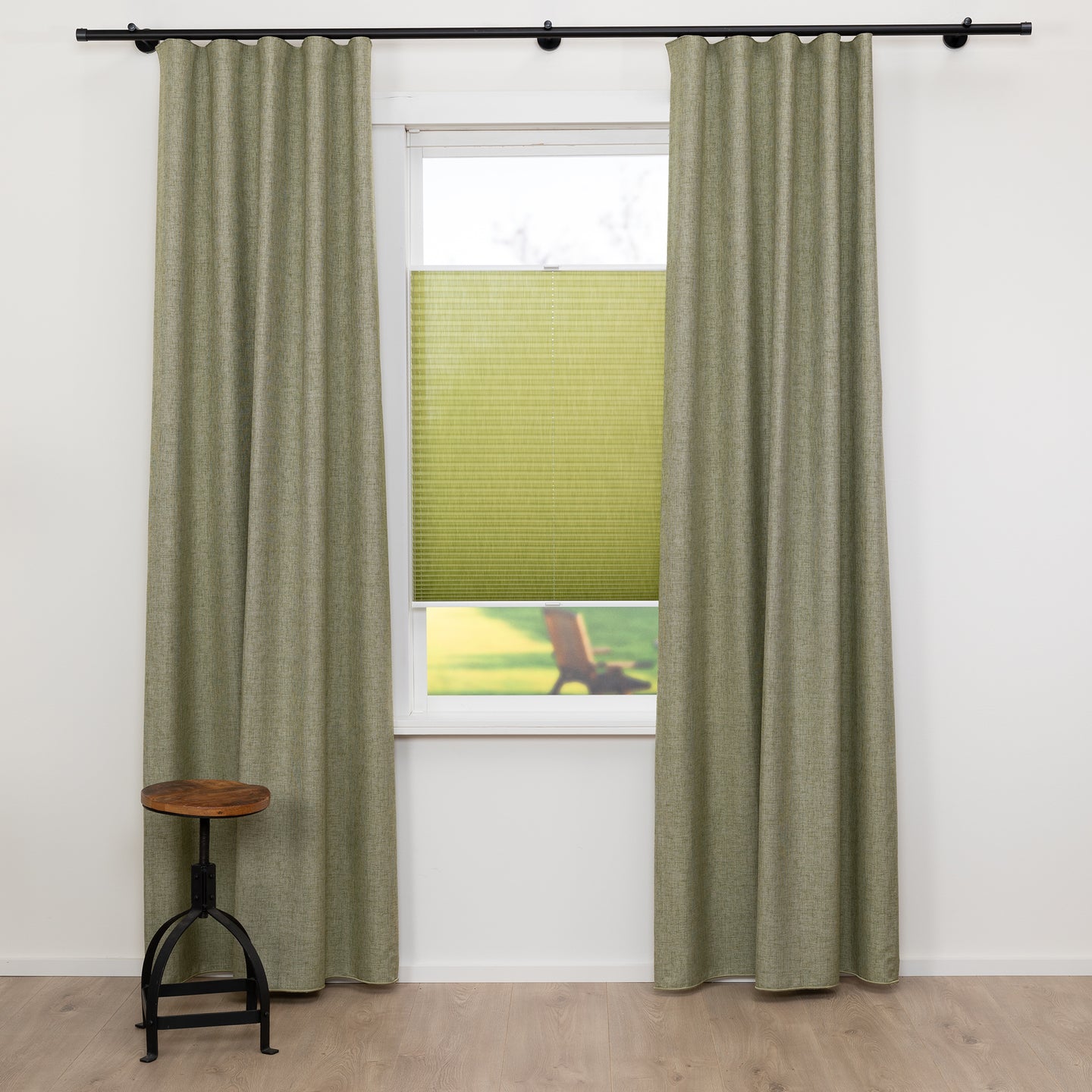 Plisségordijn Pera - Limoen Groen