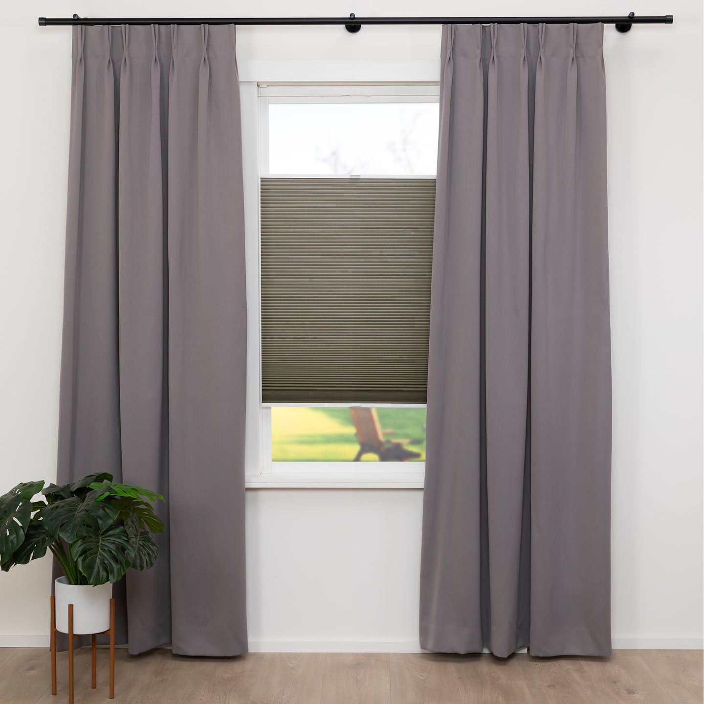 Honingraat Plisségordijn Verde - Groen grijs