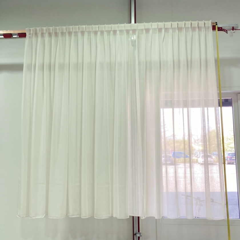 Ei-Wit Transparant Gordijn - 255 x 258 cm - Dubbele Plooi | Pre-Loved