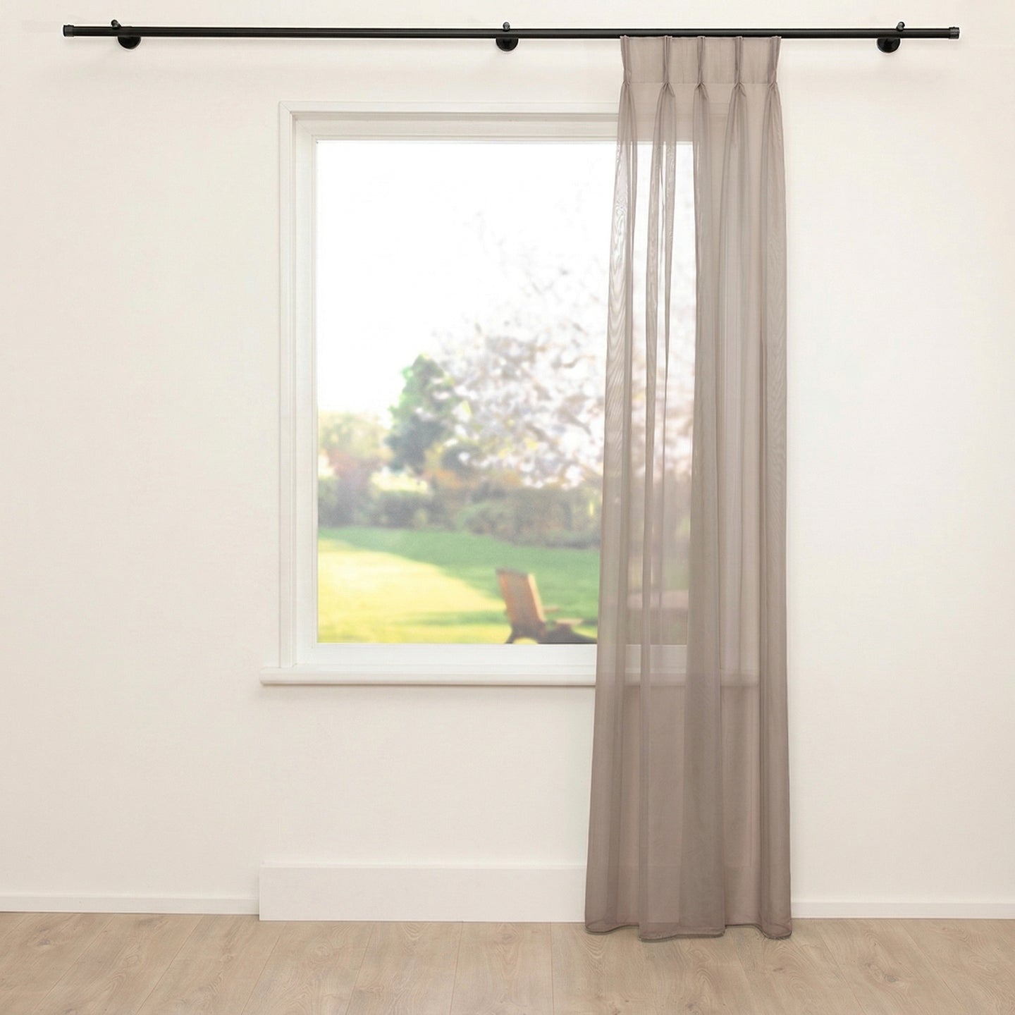 Gordijn Voile Taupe 150 x 315 cm | Kant & Klaar