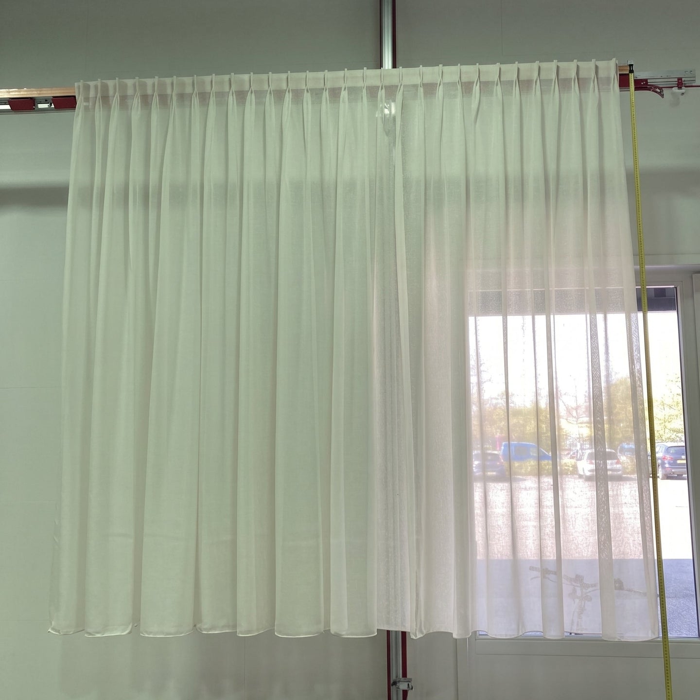 Ei-Wit Transparant Gordijn - 255 x 258 cm - Dubbele Plooi | Pre-Loved