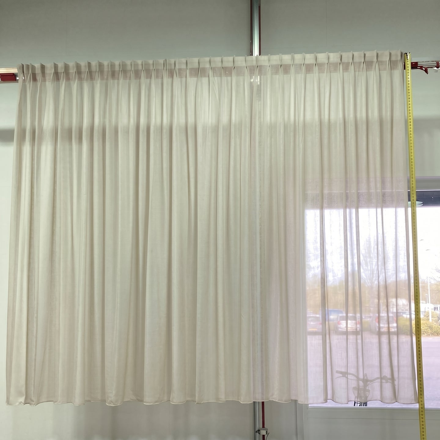 Zand Transparant Gordijn - 300 x 258 cm - Dubbele Plooi | Pre-Loved