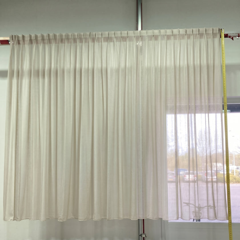 Zand Transparant Gordijn - 300 x 258 cm - Dubbele Plooi | Pre-Loved