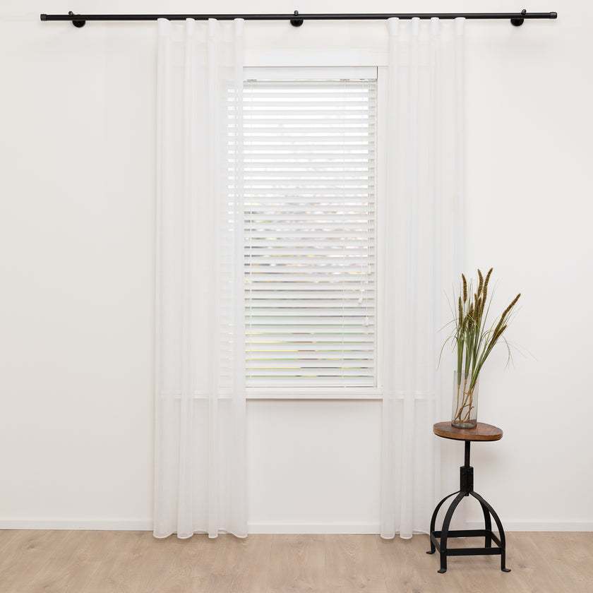 Houten jaloezie Lato - Off White - Abachi - 50 mm