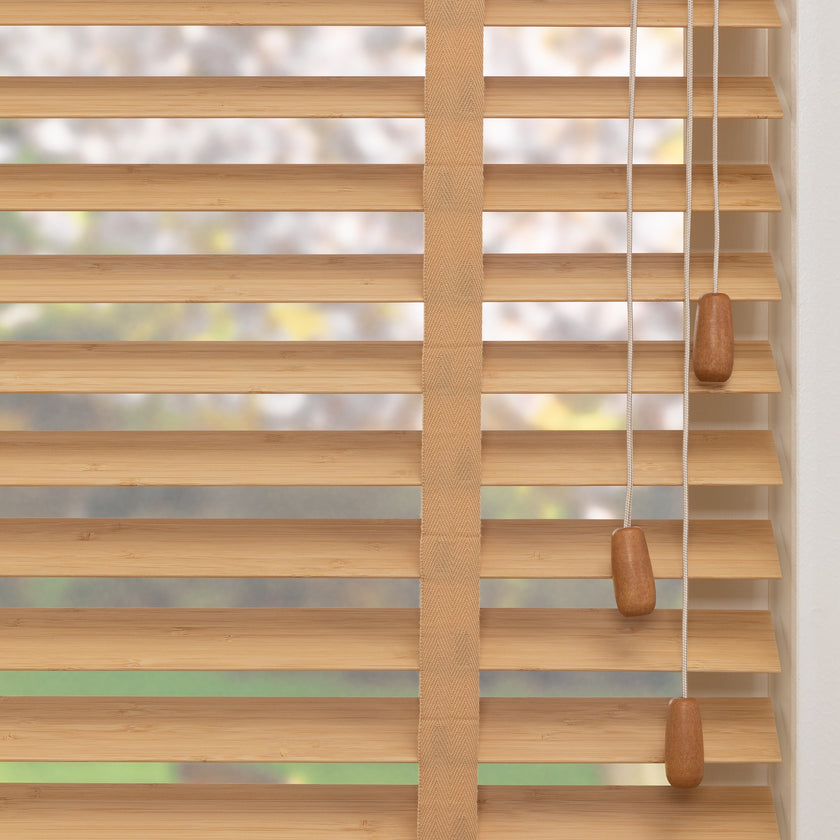 Houten jaloezie Lato - Goudbruin - Bamboo - 50 mm