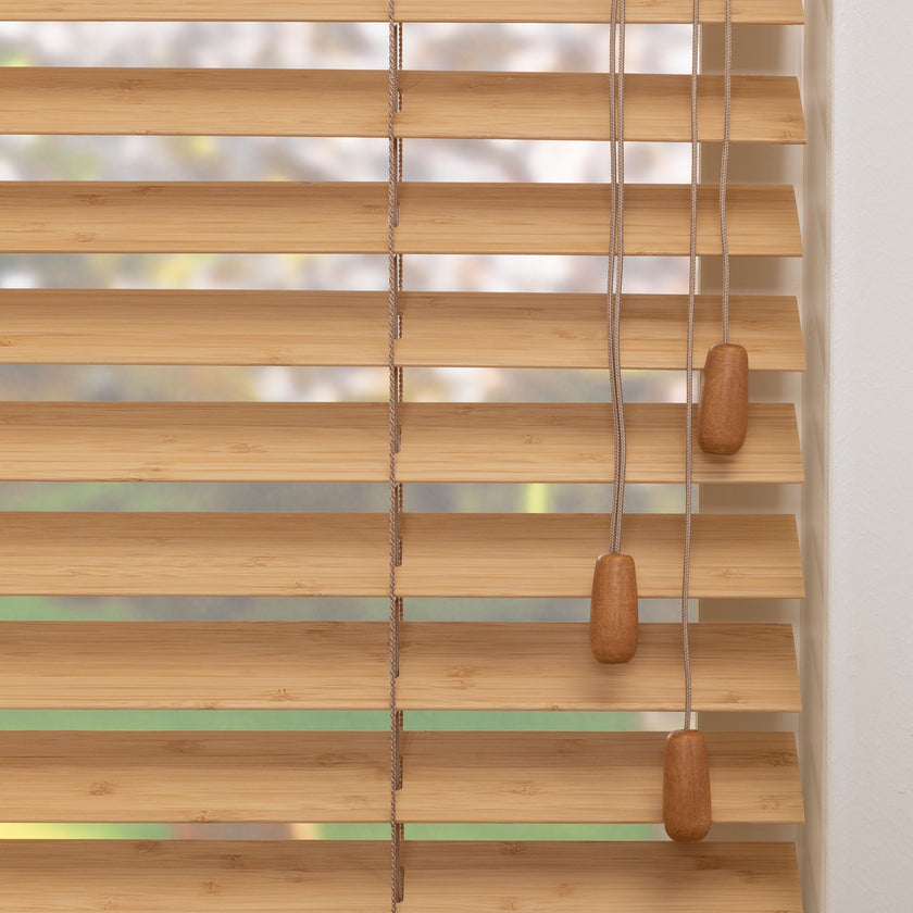 Houten jaloezie Lato - Goudbruin - Bamboo - 50 mm
