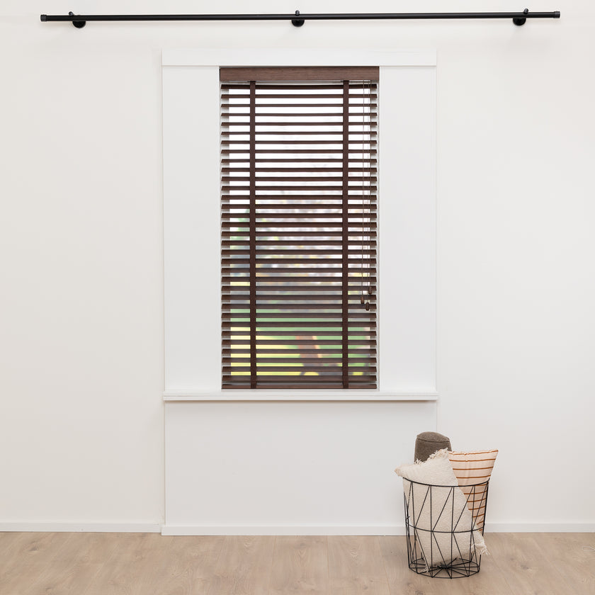 Houten jaloezie Lato - Koffie bruin - Bamboo - 50 mm
