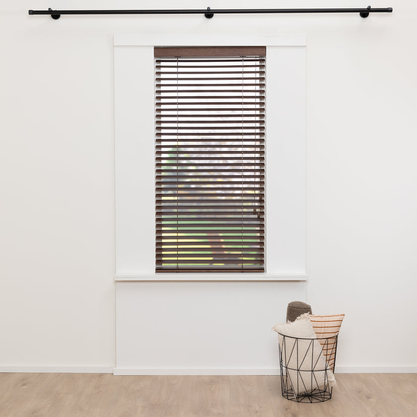 Houten jaloezie Lato - Koffie bruin - Bamboo - 50 mm