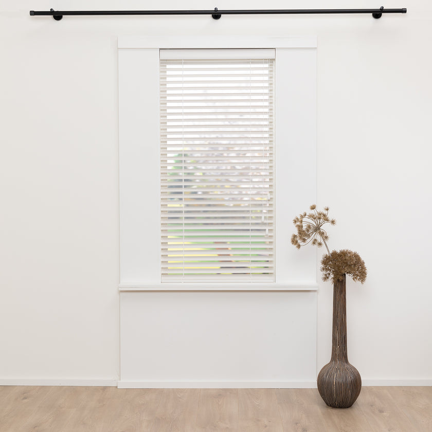 Houten jaloezie Lem - Off White - Lindehout - 50 mm