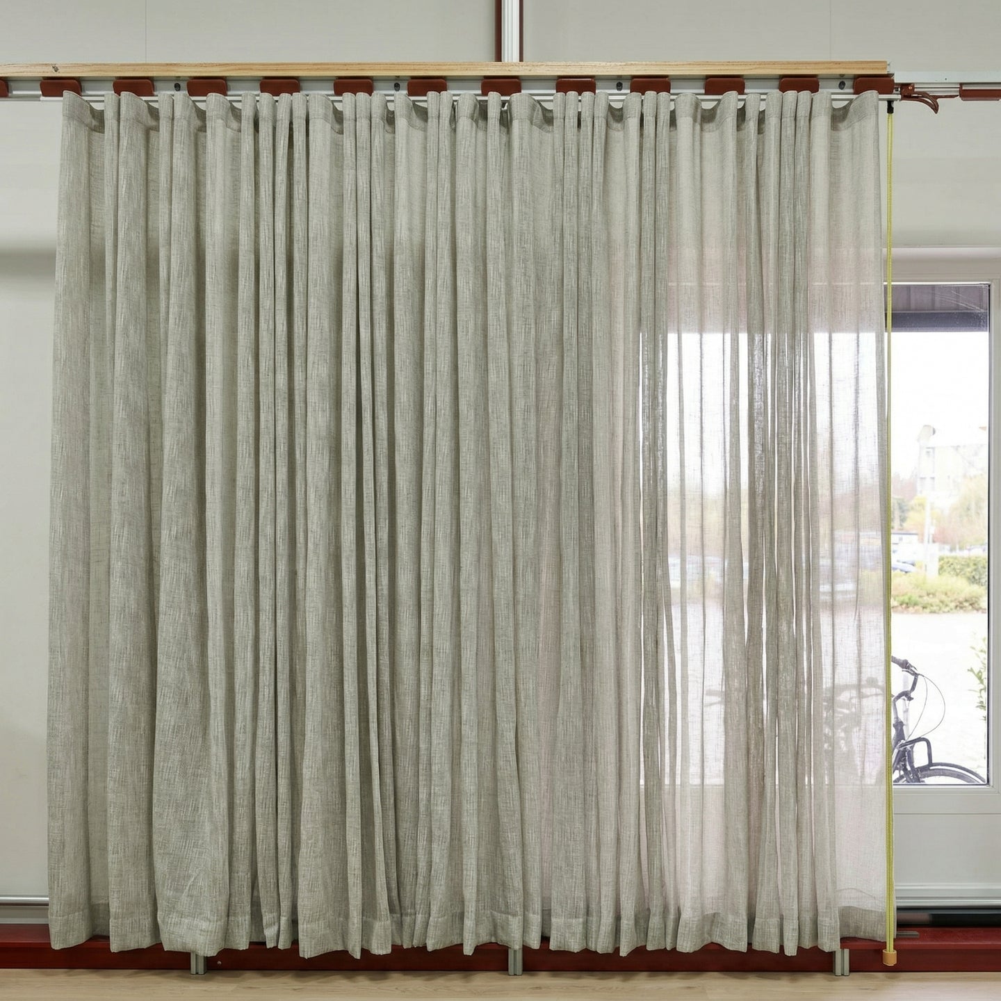 Koffiebruin Transparant Gordijn - 541 x 259,5 cm - Wave 8 cm | Pre-Loved