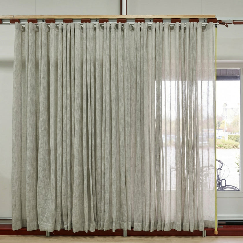 Koffiebruin Transparant Gordijn - 541 x 259,5 cm - Wave 8 cm | Pre-Loved