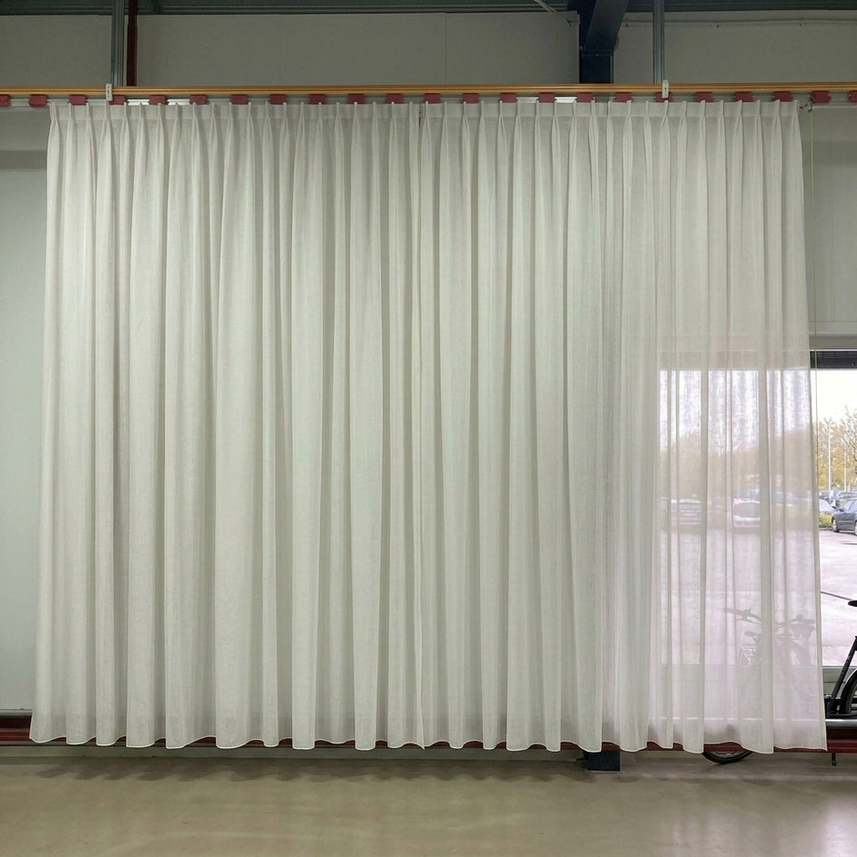 Ei-Wit Transparant Gordijn - 201,5 x 295,5 cm - Dubbele Plooi | Pre-Loved